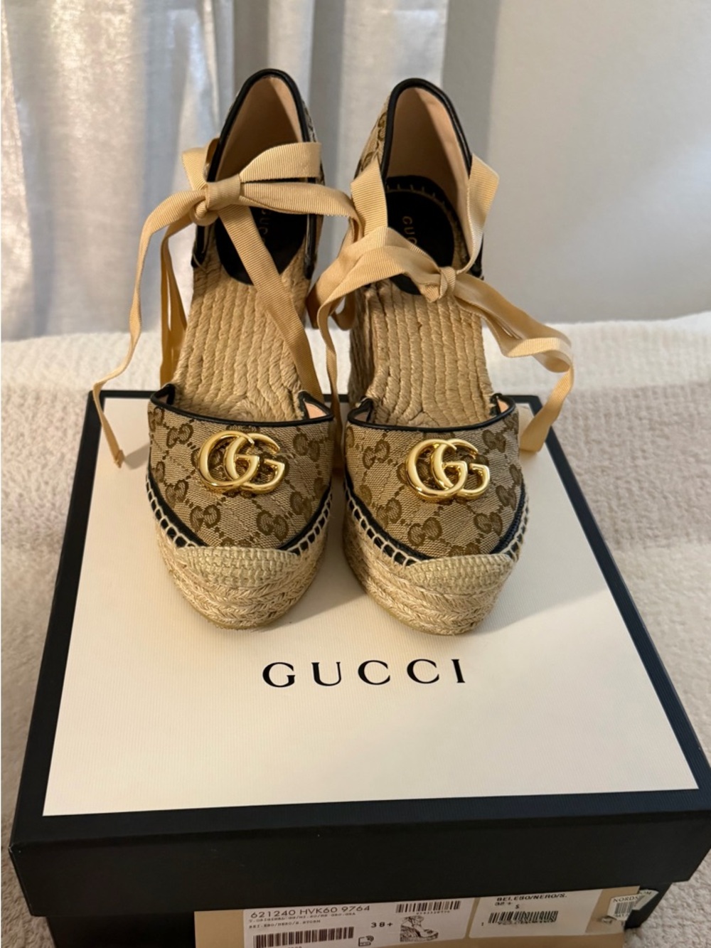 Gucci 85mm Pilar Espadrille Wedge